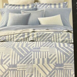 Ralph Lauren Blue and Cream Patterned Duvet Cover
